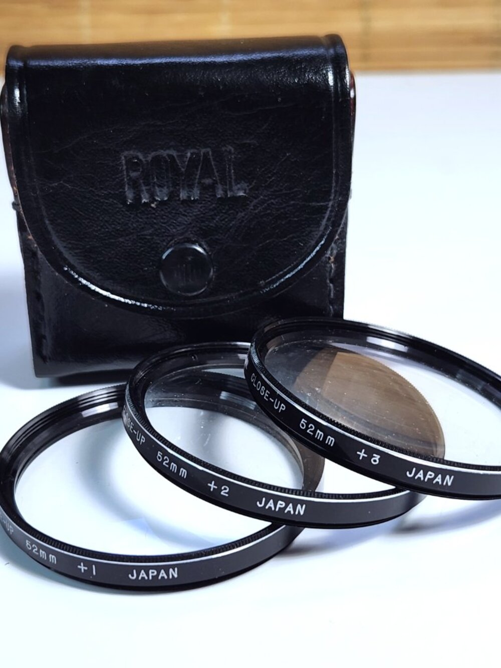 Royal Close Up Lens Filter Set 1 2 3 Macro Photography Japan Vintage Leather Cas